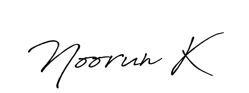 Use a signature maker to create a handwritten signature online. With this signature software, you can design (Antro_Vectra_Bolder) your own signature for name Noorun K. Noorun K signature style 7 images and pictures png