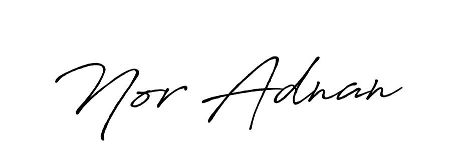 Nor Adnan stylish signature style. Best Handwritten Sign (Antro_Vectra_Bolder) for my name. Handwritten Signature Collection Ideas for my name Nor Adnan. Nor Adnan signature style 7 images and pictures png