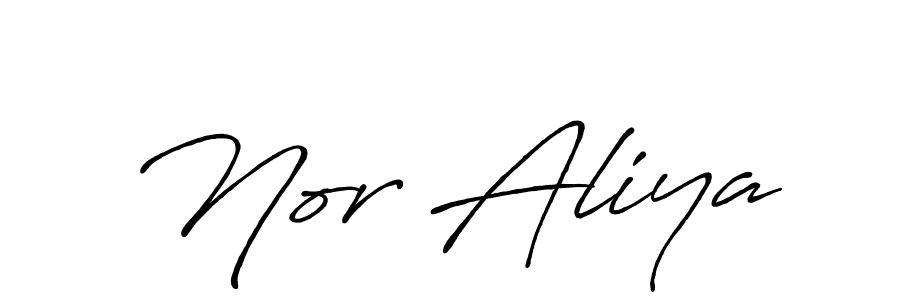 Make a beautiful signature design for name Nor Aliya. With this signature (Antro_Vectra_Bolder) style, you can create a handwritten signature for free. Nor Aliya signature style 7 images and pictures png