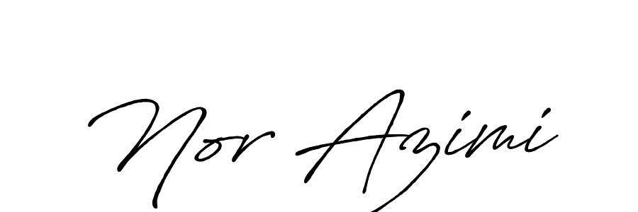 How to make Nor Azimi name signature. Use Antro_Vectra_Bolder style for creating short signs online. This is the latest handwritten sign. Nor Azimi signature style 7 images and pictures png