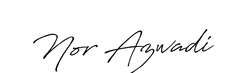 Make a beautiful signature design for name Nor Azwadi. With this signature (Antro_Vectra_Bolder) style, you can create a handwritten signature for free. Nor Azwadi signature style 7 images and pictures png