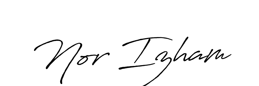 Use a signature maker to create a handwritten signature online. With this signature software, you can design (Antro_Vectra_Bolder) your own signature for name Nor Izham. Nor Izham signature style 7 images and pictures png