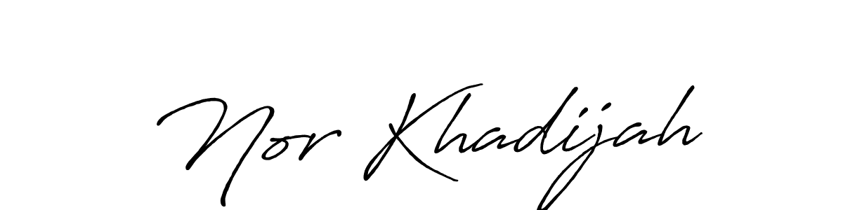 Antro_Vectra_Bolder is a professional signature style that is perfect for those who want to add a touch of class to their signature. It is also a great choice for those who want to make their signature more unique. Get Nor Khadijah name to fancy signature for free. Nor Khadijah signature style 7 images and pictures png