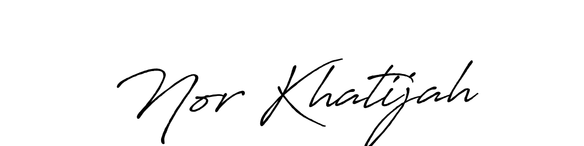 The best way (Antro_Vectra_Bolder) to make a short signature is to pick only two or three words in your name. The name Nor Khatijah include a total of six letters. For converting this name. Nor Khatijah signature style 7 images and pictures png