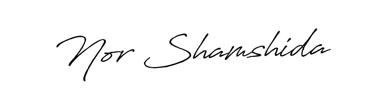 Make a beautiful signature design for name Nor Shamshida. With this signature (Antro_Vectra_Bolder) style, you can create a handwritten signature for free. Nor Shamshida signature style 7 images and pictures png