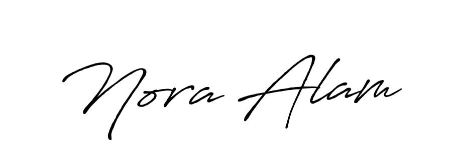 Make a beautiful signature design for name Nora Alam. With this signature (Antro_Vectra_Bolder) style, you can create a handwritten signature for free. Nora Alam signature style 7 images and pictures png