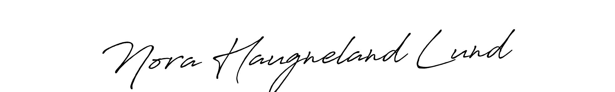 Antro_Vectra_Bolder is a professional signature style that is perfect for those who want to add a touch of class to their signature. It is also a great choice for those who want to make their signature more unique. Get Nora Haugneland Lund name to fancy signature for free. Nora Haugneland Lund signature style 7 images and pictures png