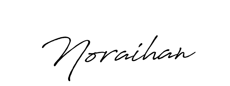 Use a signature maker to create a handwritten signature online. With this signature software, you can design (Antro_Vectra_Bolder) your own signature for name Noraihan. Noraihan signature style 7 images and pictures png