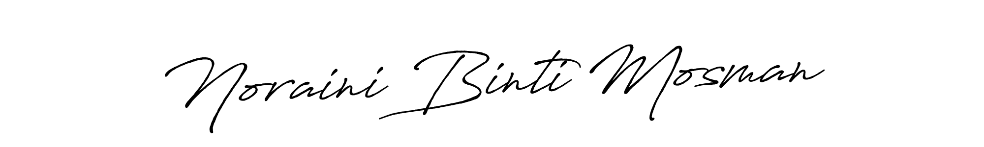 It looks lik you need a new signature style for name Noraini Binti Mosman. Design unique handwritten (Antro_Vectra_Bolder) signature with our free signature maker in just a few clicks. Noraini Binti Mosman signature style 7 images and pictures png