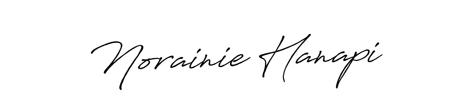 Make a beautiful signature design for name Norainie Hanapi. With this signature (Antro_Vectra_Bolder) style, you can create a handwritten signature for free. Norainie Hanapi signature style 7 images and pictures png