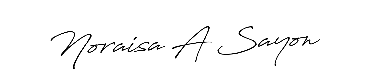 How to make Noraisa A Sayon name signature. Use Antro_Vectra_Bolder style for creating short signs online. This is the latest handwritten sign. Noraisa A Sayon signature style 7 images and pictures png