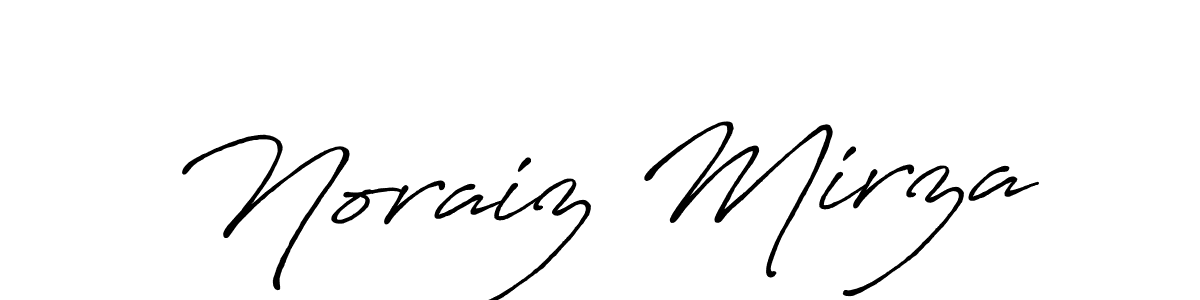 Make a beautiful signature design for name Noraiz Mirza. With this signature (Antro_Vectra_Bolder) style, you can create a handwritten signature for free. Noraiz Mirza signature style 7 images and pictures png