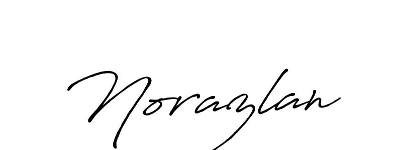 How to make Norazlan name signature. Use Antro_Vectra_Bolder style for creating short signs online. This is the latest handwritten sign. Norazlan signature style 7 images and pictures png