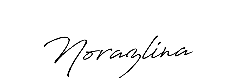 Make a beautiful signature design for name Norazlina. With this signature (Antro_Vectra_Bolder) style, you can create a handwritten signature for free. Norazlina signature style 7 images and pictures png