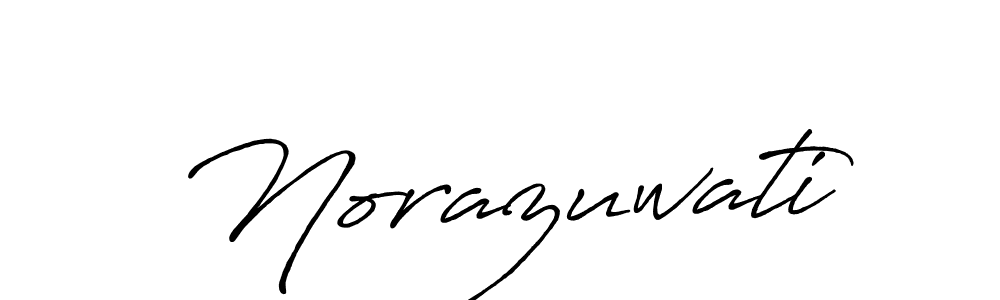 How to make Norazuwati name signature. Use Antro_Vectra_Bolder style for creating short signs online. This is the latest handwritten sign. Norazuwati signature style 7 images and pictures png