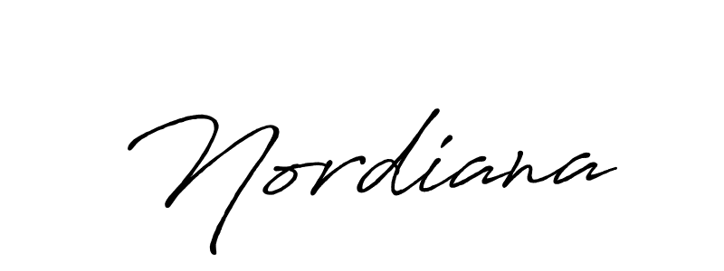 if you are searching for the best signature style for your name Nordiana. so please give up your signature search. here we have designed multiple signature styles  using Antro_Vectra_Bolder. Nordiana signature style 7 images and pictures png