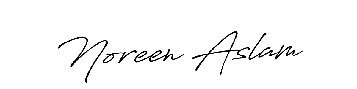 How to make Noreen Aslam name signature. Use Antro_Vectra_Bolder style for creating short signs online. This is the latest handwritten sign. Noreen Aslam signature style 7 images and pictures png