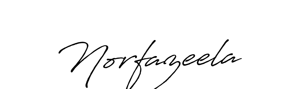 How to make Norfazeela name signature. Use Antro_Vectra_Bolder style for creating short signs online. This is the latest handwritten sign. Norfazeela signature style 7 images and pictures png