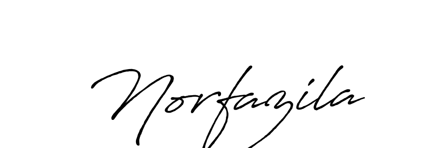 How to make Norfazila name signature. Use Antro_Vectra_Bolder style for creating short signs online. This is the latest handwritten sign. Norfazila signature style 7 images and pictures png