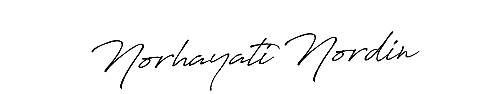 The best way (Antro_Vectra_Bolder) to make a short signature is to pick only two or three words in your name. The name Norhayati Nordin include a total of six letters. For converting this name. Norhayati Nordin signature style 7 images and pictures png