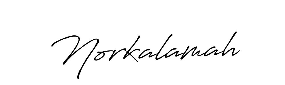 Use a signature maker to create a handwritten signature online. With this signature software, you can design (Antro_Vectra_Bolder) your own signature for name Norkalamah. Norkalamah signature style 7 images and pictures png