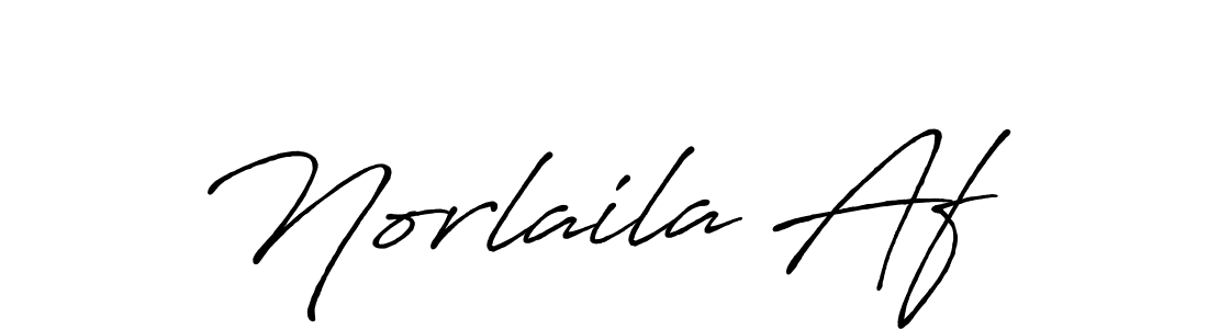 How to make Norlaila Af name signature. Use Antro_Vectra_Bolder style for creating short signs online. This is the latest handwritten sign. Norlaila Af signature style 7 images and pictures png