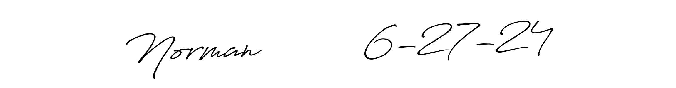 Similarly Antro_Vectra_Bolder is the best handwritten signature design. Signature creator online .You can use it as an online autograph creator for name Norman          6-27-24. Norman          6-27-24 signature style 7 images and pictures png
