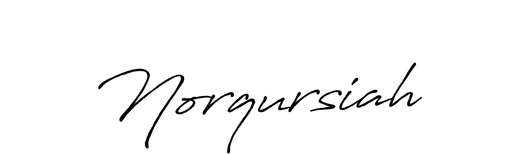 Make a beautiful signature design for name Norqursiah. With this signature (Antro_Vectra_Bolder) style, you can create a handwritten signature for free. Norqursiah signature style 7 images and pictures png