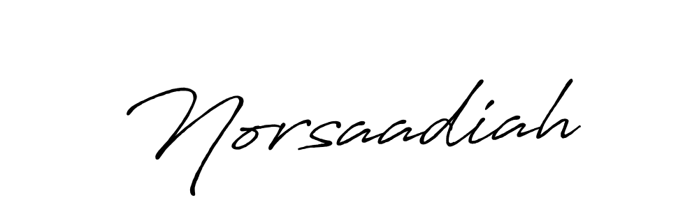 Make a beautiful signature design for name Norsaadiah. With this signature (Antro_Vectra_Bolder) style, you can create a handwritten signature for free. Norsaadiah signature style 7 images and pictures png