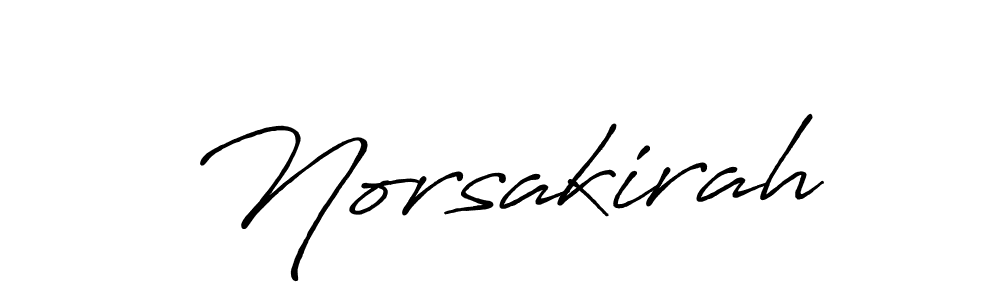 How to make Norsakirah name signature. Use Antro_Vectra_Bolder style for creating short signs online. This is the latest handwritten sign. Norsakirah signature style 7 images and pictures png