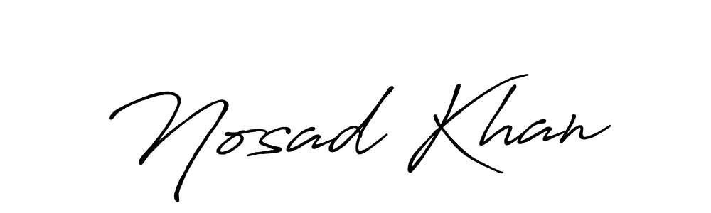 How to make Nosad Khan name signature. Use Antro_Vectra_Bolder style for creating short signs online. This is the latest handwritten sign. Nosad Khan signature style 7 images and pictures png