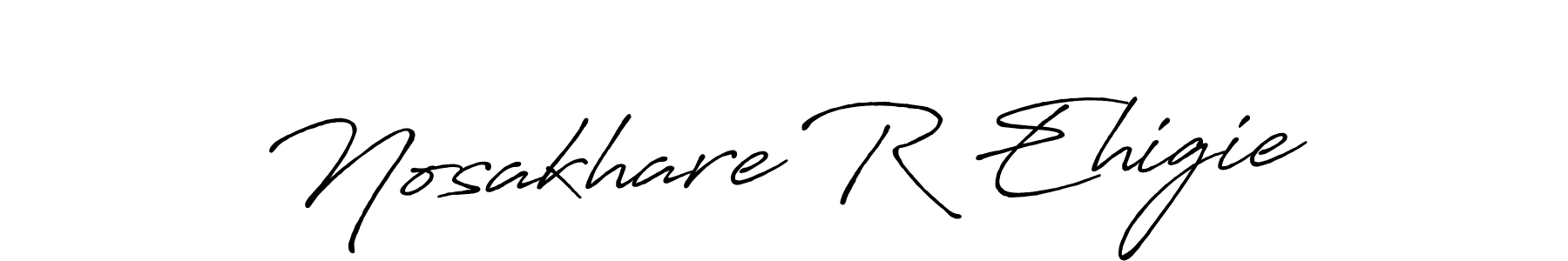 Nosakhare R Ehigie stylish signature style. Best Handwritten Sign (Antro_Vectra_Bolder) for my name. Handwritten Signature Collection Ideas for my name Nosakhare R Ehigie. Nosakhare R Ehigie signature style 7 images and pictures png