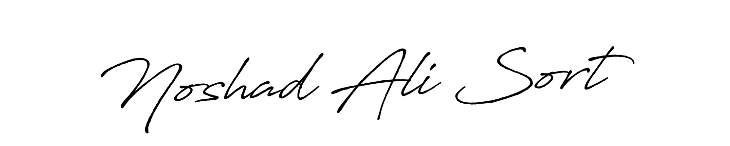 How to make Noshad Ali Sort signature? Antro_Vectra_Bolder is a professional autograph style. Create handwritten signature for Noshad Ali Sort name. Noshad Ali Sort signature style 7 images and pictures png