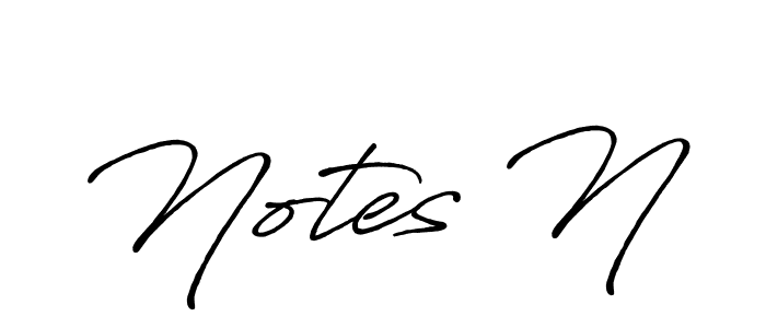 Make a beautiful signature design for name Notes N. With this signature (Antro_Vectra_Bolder) style, you can create a handwritten signature for free. Notes N signature style 7 images and pictures png