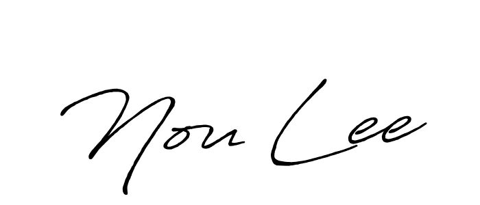 The best way (Antro_Vectra_Bolder) to make a short signature is to pick only two or three words in your name. The name Nou Lee include a total of six letters. For converting this name. Nou Lee signature style 7 images and pictures png