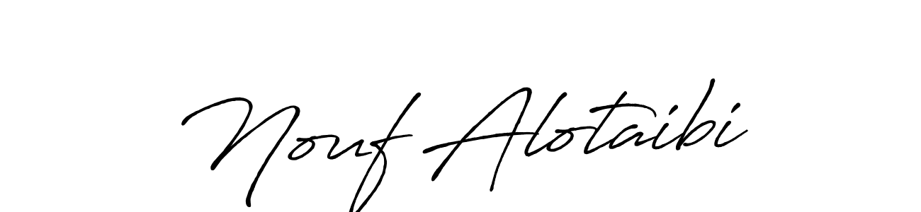 Make a beautiful signature design for name Nouf Alotaibi. With this signature (Antro_Vectra_Bolder) style, you can create a handwritten signature for free. Nouf Alotaibi signature style 7 images and pictures png