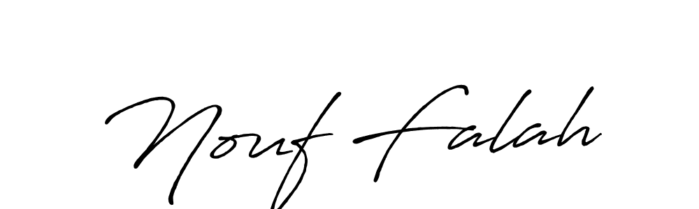 Create a beautiful signature design for name Nouf Falah. With this signature (Antro_Vectra_Bolder) fonts, you can make a handwritten signature for free. Nouf Falah signature style 7 images and pictures png