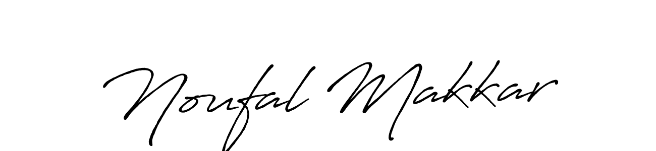 Make a beautiful signature design for name Noufal Makkar. With this signature (Antro_Vectra_Bolder) style, you can create a handwritten signature for free. Noufal Makkar signature style 7 images and pictures png