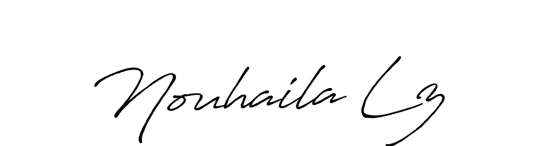 Make a beautiful signature design for name Nouhaila Lz. With this signature (Antro_Vectra_Bolder) style, you can create a handwritten signature for free. Nouhaila Lz signature style 7 images and pictures png