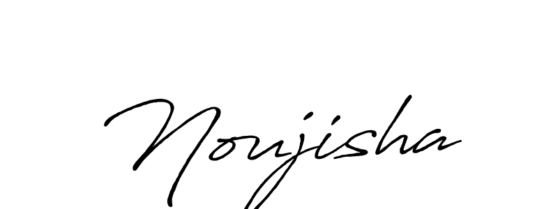 Similarly Antro_Vectra_Bolder is the best handwritten signature design. Signature creator online .You can use it as an online autograph creator for name Noujisha. Noujisha signature style 7 images and pictures png