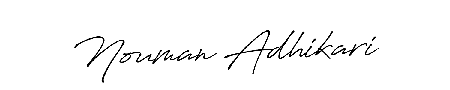 Make a beautiful signature design for name Nouman Adhikari. With this signature (Antro_Vectra_Bolder) style, you can create a handwritten signature for free. Nouman Adhikari signature style 7 images and pictures png