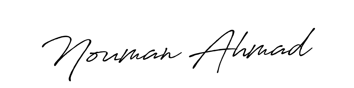 How to make Nouman Ahmad name signature. Use Antro_Vectra_Bolder style for creating short signs online. This is the latest handwritten sign. Nouman Ahmad signature style 7 images and pictures png