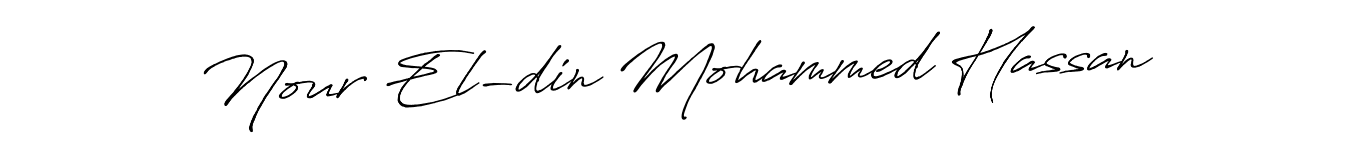 Create a beautiful signature design for name Nour El-din Mohammed Hassan. With this signature (Antro_Vectra_Bolder) fonts, you can make a handwritten signature for free. Nour El-din Mohammed Hassan signature style 7 images and pictures png