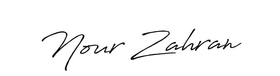 Create a beautiful signature design for name Nour Zahran. With this signature (Antro_Vectra_Bolder) fonts, you can make a handwritten signature for free. Nour Zahran signature style 7 images and pictures png
