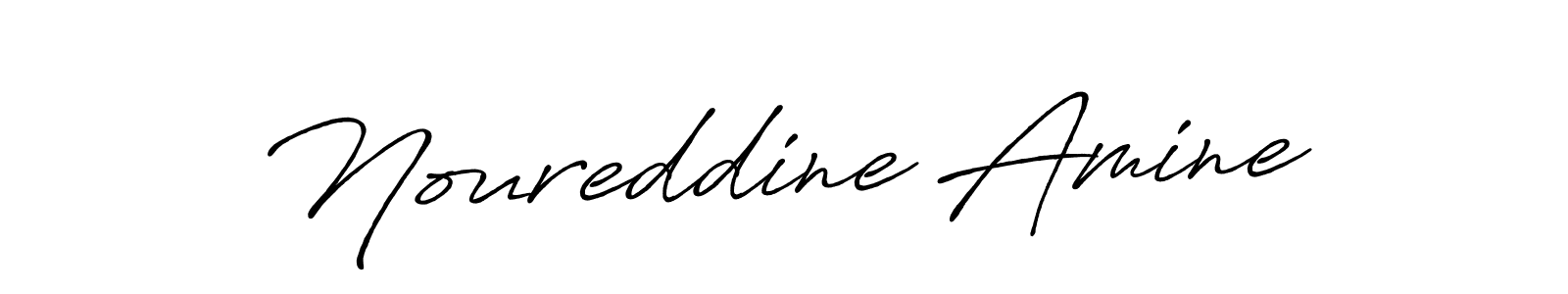 How to make Noureddine Amine name signature. Use Antro_Vectra_Bolder style for creating short signs online. This is the latest handwritten sign. Noureddine Amine signature style 7 images and pictures png