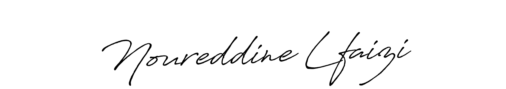 How to make Noureddine Lfaizi name signature. Use Antro_Vectra_Bolder style for creating short signs online. This is the latest handwritten sign. Noureddine Lfaizi signature style 7 images and pictures png