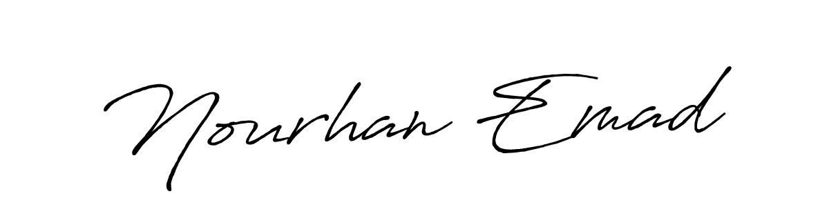 You can use this online signature creator to create a handwritten signature for the name Nourhan Emad. This is the best online autograph maker. Nourhan Emad signature style 7 images and pictures png