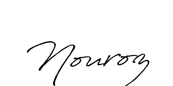 The best way (Antro_Vectra_Bolder) to make a short signature is to pick only two or three words in your name. The name Nouroz include a total of six letters. For converting this name. Nouroz signature style 7 images and pictures png