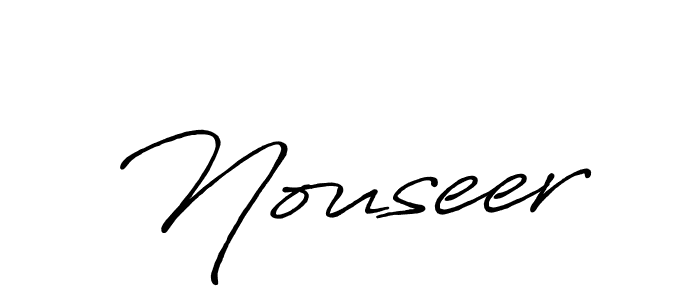 Use a signature maker to create a handwritten signature online. With this signature software, you can design (Antro_Vectra_Bolder) your own signature for name Nouseer. Nouseer signature style 7 images and pictures png