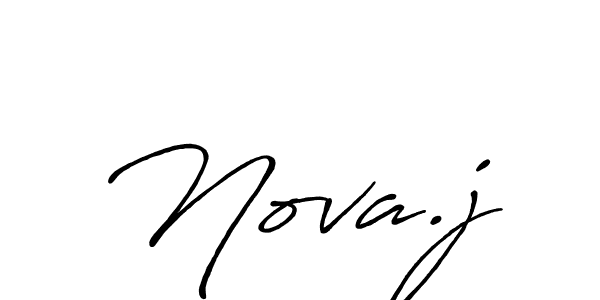 Make a beautiful signature design for name Nova.j. With this signature (Antro_Vectra_Bolder) style, you can create a handwritten signature for free. Nova.j signature style 7 images and pictures png